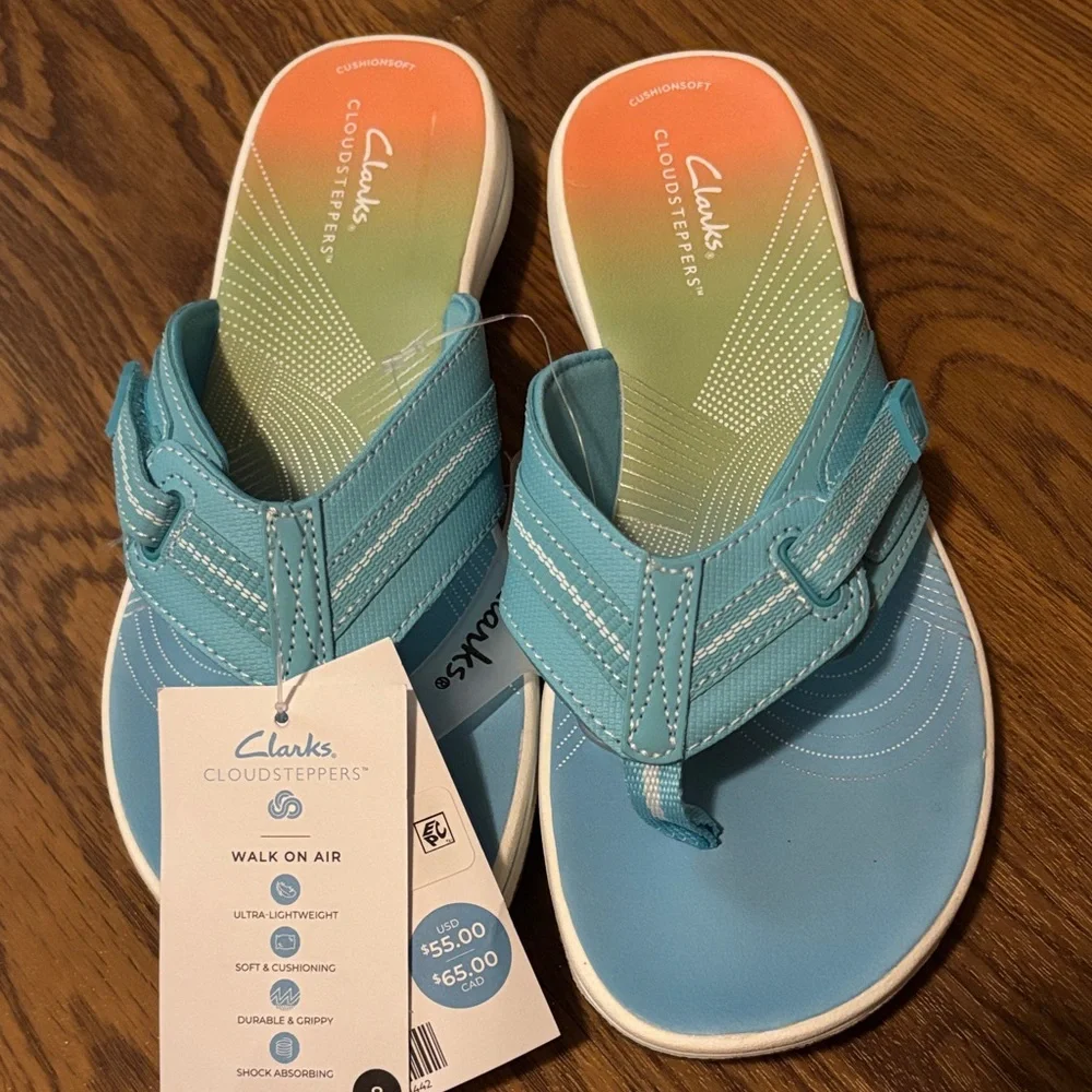 Clarks Women's Aqua Flip Flop Sandals - Picture 3 of 6
